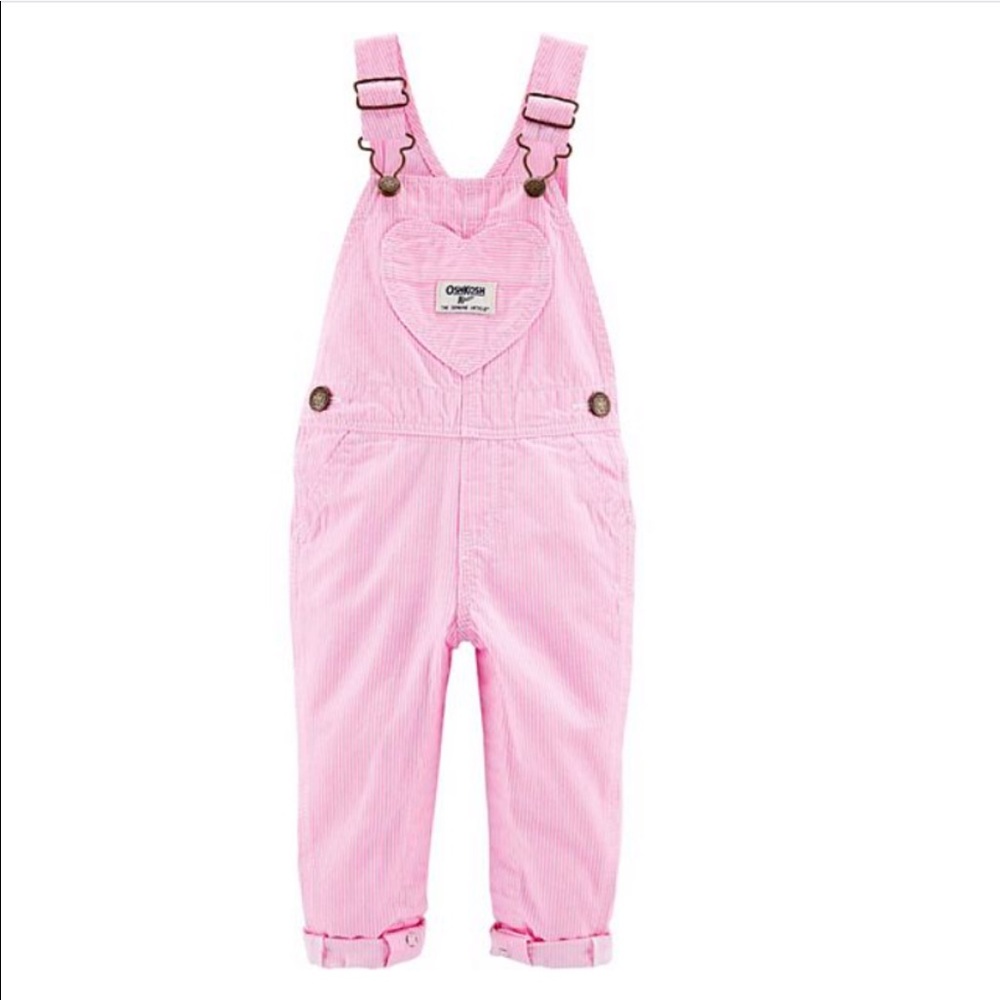 Baby Girl OskKosh B’gosh Pink Striped Overalls